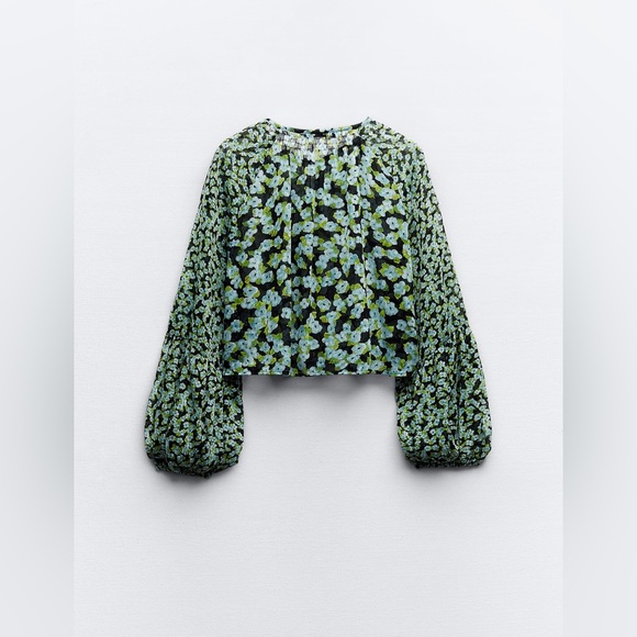 NWT ZARA FLORAL PRINT BLOUSE - Picture 7 of 8